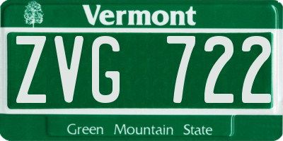 VT license plate ZVG722