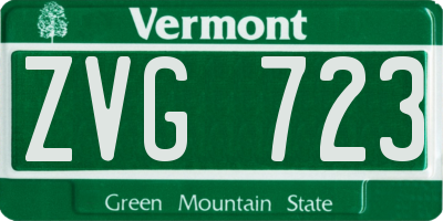 VT license plate ZVG723