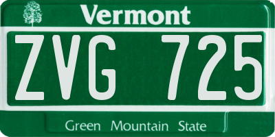 VT license plate ZVG725
