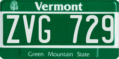 VT license plate ZVG729