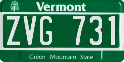 VT license plate ZVG731