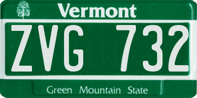 VT license plate ZVG732