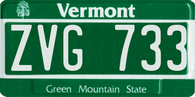 VT license plate ZVG733