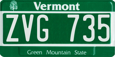 VT license plate ZVG735