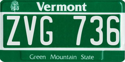 VT license plate ZVG736