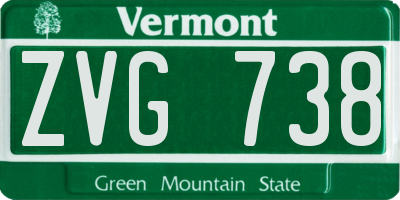 VT license plate ZVG738