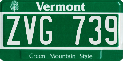 VT license plate ZVG739