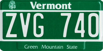 VT license plate ZVG740