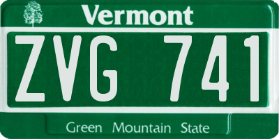 VT license plate ZVG741