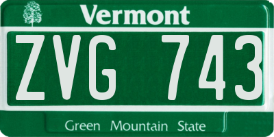 VT license plate ZVG743