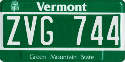 VT license plate ZVG744