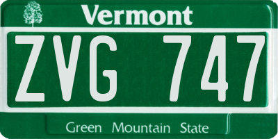 VT license plate ZVG747
