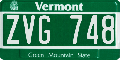 VT license plate ZVG748
