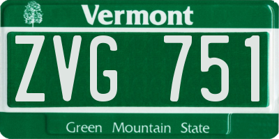 VT license plate ZVG751