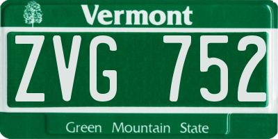 VT license plate ZVG752