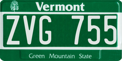 VT license plate ZVG755