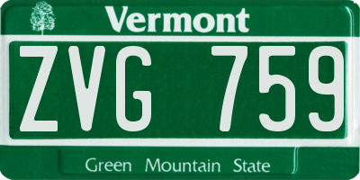 VT license plate ZVG759