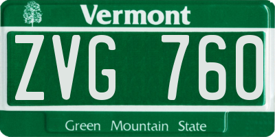 VT license plate ZVG760