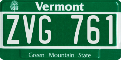 VT license plate ZVG761