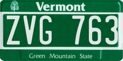 VT license plate ZVG763
