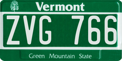 VT license plate ZVG766