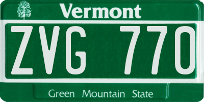 VT license plate ZVG770