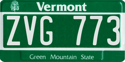 VT license plate ZVG773