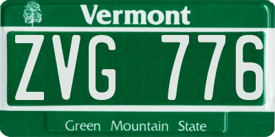VT license plate ZVG776