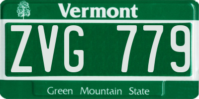 VT license plate ZVG779