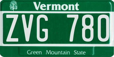 VT license plate ZVG780