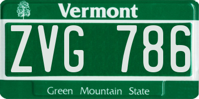 VT license plate ZVG786