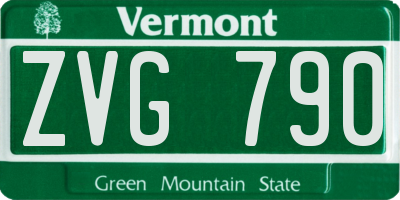 VT license plate ZVG790