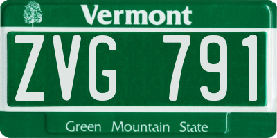 VT license plate ZVG791