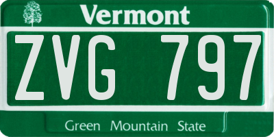 VT license plate ZVG797