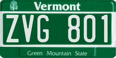 VT license plate ZVG801
