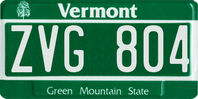 VT license plate ZVG804