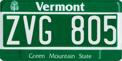 VT license plate ZVG805