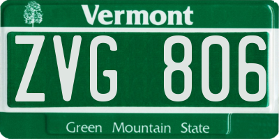 VT license plate ZVG806