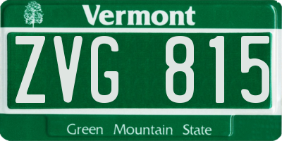VT license plate ZVG815