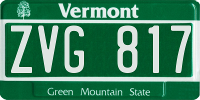 VT license plate ZVG817