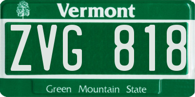 VT license plate ZVG818