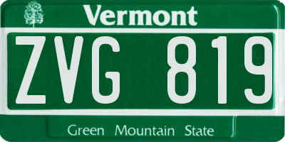 VT license plate ZVG819