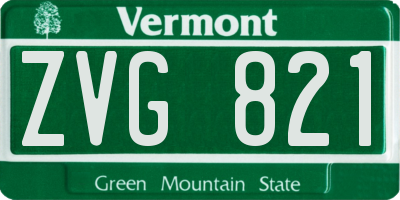 VT license plate ZVG821