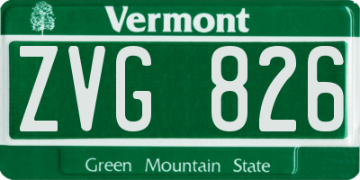 VT license plate ZVG826