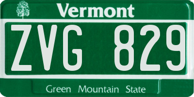VT license plate ZVG829