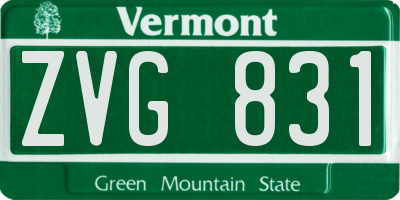 VT license plate ZVG831