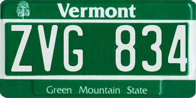VT license plate ZVG834