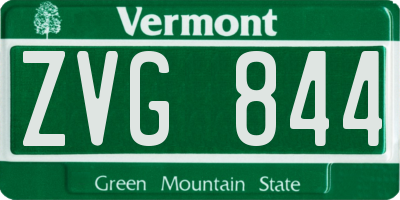 VT license plate ZVG844