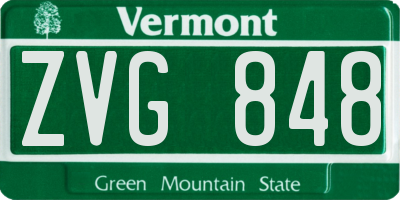 VT license plate ZVG848