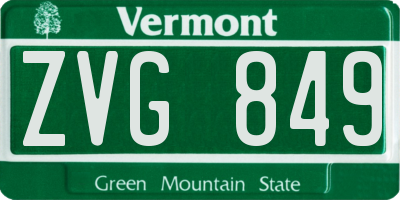 VT license plate ZVG849